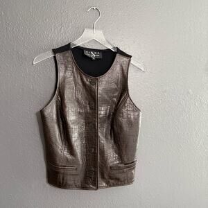 Siena Collection Imported Leather Vest Size M